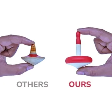 Shumee Spin Tops Set - Colorful Wooden Fidget Toys for All Ages