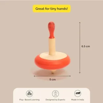 Shumee Spin Tops Set - Colorful Wooden Fidget Toys for All Ages