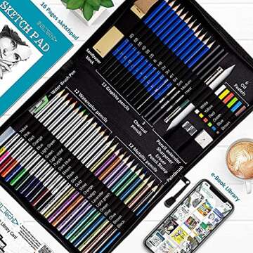 Drawing Pencils Art Supplies – 55pc Colored Pencils For Kids, Teens, And Adults Includes Charcoal Pencils, Graphite Pencils, Sketch Pencils Digital Ebook Library Of Drawing Tutorials And Sketch book