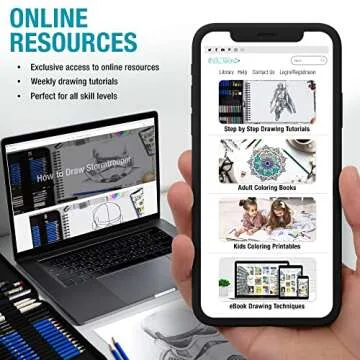 Drawing Pencils Art Supplies – 55pc Colored Pencils For Kids, Teens, And Adults Includes Charcoal Pencils, Graphite Pencils, Sketch Pencils Digital Ebook Library Of Drawing Tutorials And Sketch book