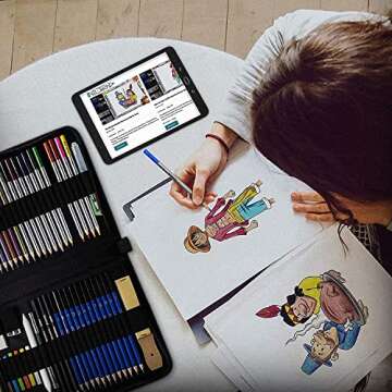 Drawing Pencils Art Supplies – 55pc Colored Pencils For Kids, Teens, And Adults Includes Charcoal Pencils, Graphite Pencils, Sketch Pencils Digital Ebook Library Of Drawing Tutorials And Sketch book