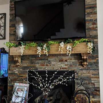 Felice Arts 2 Pcs White Artificial Wisteria Flowers Garland Fake 6.6 Feet Wisteria Vine Green Leaf Hanging Flower for Wedding Arch Party Garden Wall Floral Table Runner Backdrop Outdoor Decor