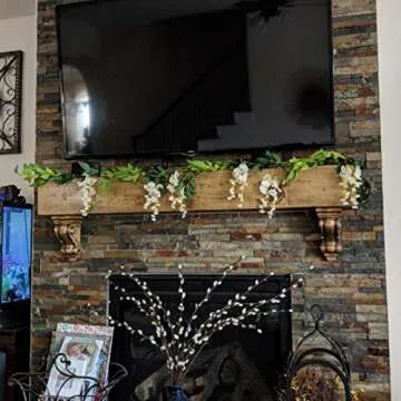 Felice Arts 2 Pcs White Artificial Wisteria Flowers Garland Fake 6.6 Feet Wisteria Vine Green Leaf Hanging Flower for Wedding Arch Party Garden Wall Floral Table Runner Backdrop Outdoor Decor