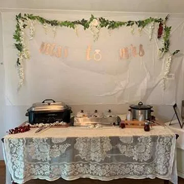 Felice Arts 2 Pcs White Artificial Wisteria Flowers Garland Fake 6.6 Feet Wisteria Vine Green Leaf Hanging Flower for Wedding Arch Party Garden Wall Floral Table Runner Backdrop Outdoor Decor