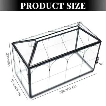 LargeBlack and Glass Card Box for wedding with Lock and Slot - Wedding Envelope Card Holder for Reception Clear Lock Box with Key Geometric Handmade Vintage Card Box for Wedding Party (Large-Black)