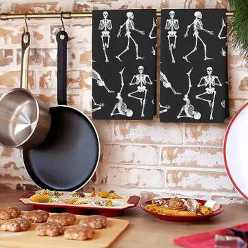 Chic Halloween Kitchen Towels - Fun & Absorbent Microfiber