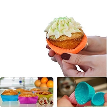 36 Pack Silicone Cupcake Liners Reusable Non-Stick Baking Molds