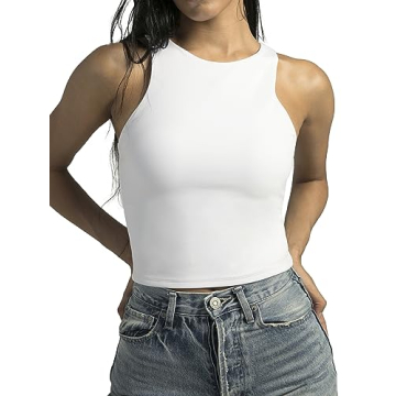 Colorfulkoala Women's High Neck Sleeveless Crop Yoga Top