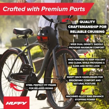 Huffy 26 Inch Cruiser Bike Stylish and Comfortable Ride