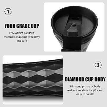 Mirabile Dictu Travel Coffee Mugs Tumbler Thermos with Stainless Steel Double Walled Vacuum Insulated , 17 oz