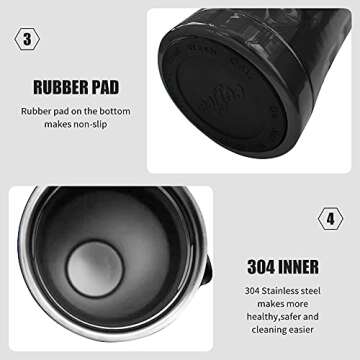 Mirabile Dictu Travel Coffee Mugs Tumbler Thermos with Stainless Steel Double Walled Vacuum Insulated , 17 oz