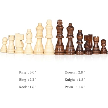 Magnetic Travel Chess Set - Portable 15" Wooden Chessboard