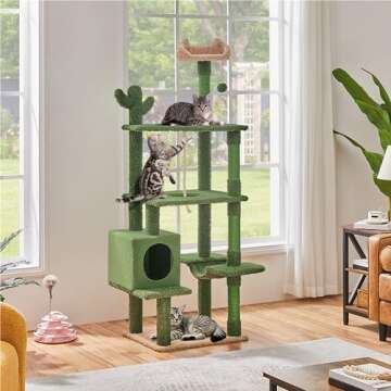 Yaheetech Cactus Cat Tree, 70.5in Cat Tower for Indoor Cats, Multi-Level Cat Condo with Scratching P...