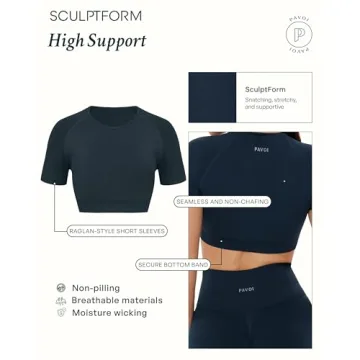 PAVOI ACTIVE Sculpting Seamless Crop Top for Women