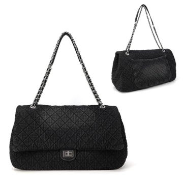 Stylish Oversize Quilted Denim Purse for Modern Women