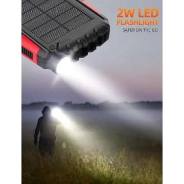 Solar Power Bank 42800mAh Charger with LED Flashlight