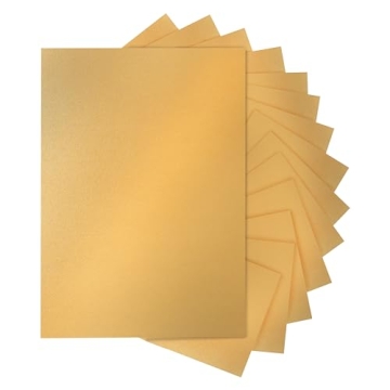 Silunkia 60 Sheets Gold Shimmer Cardstock - 250gsm Heavy Paper for DIY Projects
