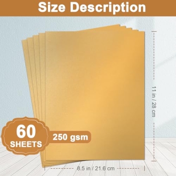 Silunkia Gold Shimmer Cardstock 60 Sheets Metallic Paper