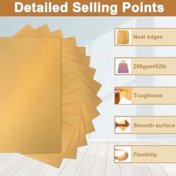 Silunkia Gold Shimmer Cardstock 60 Sheets Metallic Paper