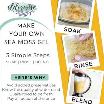 Sea Moss | WILDCRAFTED | 2.5 oz that makes 64 oz of gel | Raw + Non GMO | Sundried | MINERAL RICH | Saint Lucia Sea Moss | GOLDEN