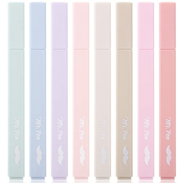 Mr. Pen Aesthetic Highlighters 8 Pastel Colors No Bleed