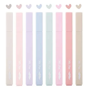 Mr. Pen Aesthetic Highlighters 8 Pastel Colors No Bleed