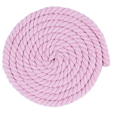 Super Soft 3 Strand Twisted Cotton Rope - Pink, Ideal for Creative Crafts
