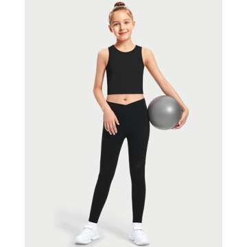 HASMES Girls Dance Tank Tops - Sleeveless Crop Tops