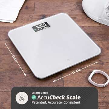 Greater Goods Digital AccuCheck Bathroom Scale for Body Weight, Capacity up to 400 lbs, Batteries In...