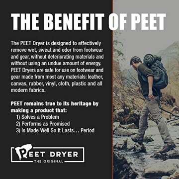 PEET, GO! Portable 2-Shoe Dryer, Electric Boot Dryer with Vehicle Power Adapter, Dryer for Work Boot...