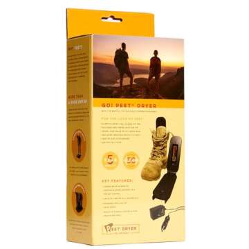 PEET, GO! Portable 2-Shoe Dryer, Electric Boot Dryer with Vehicle Power Adapter, Dryer for Work Boots, Sneakers, Ski Boots Cleats, Athletic Shoes