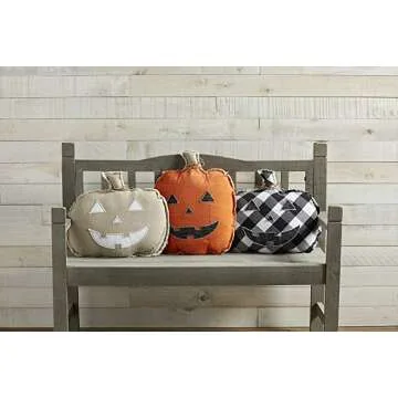 Mud Pie Pumpkin Pillow in Bright Orange for Fall