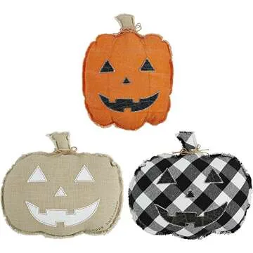 Mud Pie Pumpkin Pillow in Bright Orange for Fall