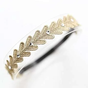 Asufegucd Baby Toddler Elastic Chiffon Flower Headbands Princess Girls Hand Sewing Beads Flower Lace Headwear Nylon Headband (MQ319)