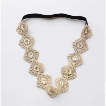 Asufegucd Baby Toddler Elastic Chiffon Flower Headbands Princess Girls Hand Sewing Beads Flower Lace Headwear Nylon Headband (MQ319)