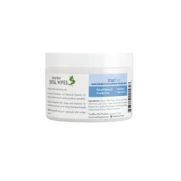 TrueBlue Parsley & Peppermint Fast and Fresh Dog Dental Wipes – Non-Toxic, All-Natural Teeth Clean...