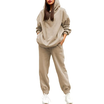 Linsery Stylish Hooded Workout Set in Khaki for Women