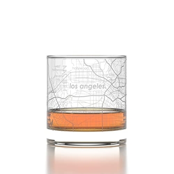 Unique Engraved Los Angeles Rocks Glass for Whiskey Lovers