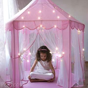 Princess Castle Tent with Star Lights for Girls - Imaginative Fun