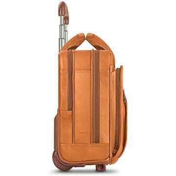 Solo Walker Leather Rolling Laptop Bag in Tan