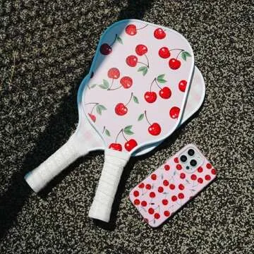 Sonix | USAPA Approved | Pickleball Paddles Set of 2 | Fiberglass Surface Pickle Ball Set with 2 Rackets, 4 Balls, & Bag | Cherry on Top