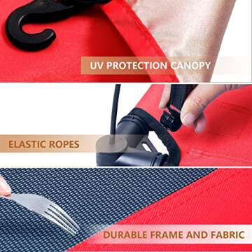 SweetBin Outdoor Elevated Dog Cot with Canopy for Dogs