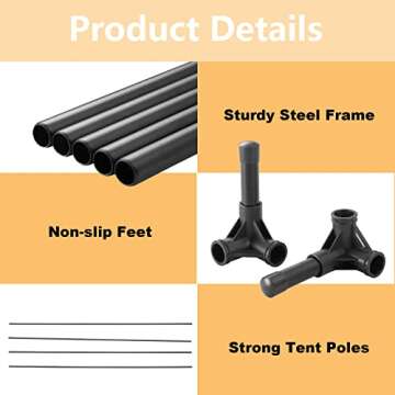 SweetBin Outdoor Elevated Dog Cot with Canopy for Dogs