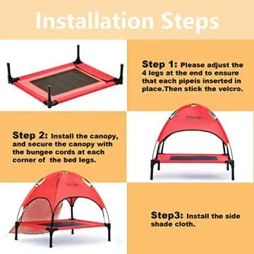 SweetBin Outdoor Elevated Dog Cot with Canopy for Dogs