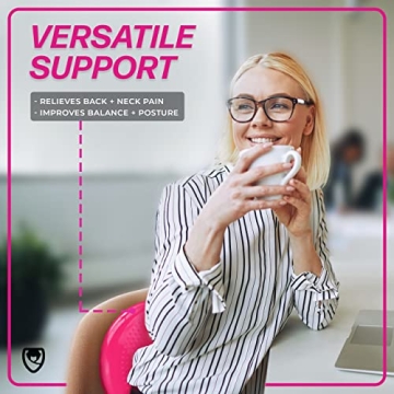 URBNFit Wobble Cushion - Balance Disc for Core Stability, Strengthening, Physical Therapy Exercise, Office Chair or Kids Classroom - Sensory Wiggle Seat Pad w/Air Pump - Blue