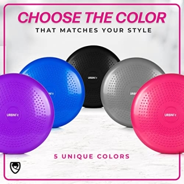 URBNFit Wobble Cushion - Balance Disc for Core Stability, Strengthening, Physical Therapy Exercise, Office Chair or Kids Classroom - Sensory Wiggle Seat Pad w/Air Pump - Blue