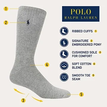 Polo Ralph Lauren Men's Sport Socks 6-Pack Comfort Style