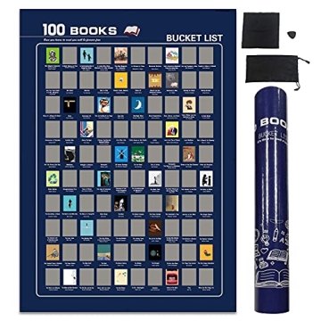 Top 100 Books Scratch Off Poster - Interactive Book Bucket List