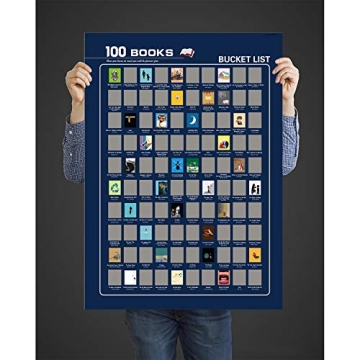 Top 100 Books Scratch Off Poster - Interactive Book Bucket List