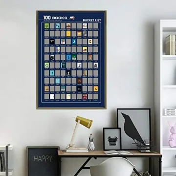 Top 100 Books Scratch Off Poster - Interactive Book Bucket List